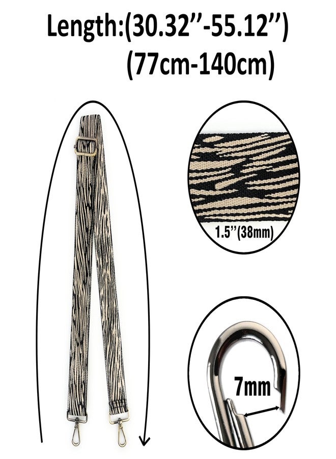 VersaKits Purse Straps Replacement Crossbody Tiger Print 1-1/2 Inch Wide with Brass Buckles Adjustable Shoulder Guitar Strap for Crossbody Bag Purse Handbag - Image 3